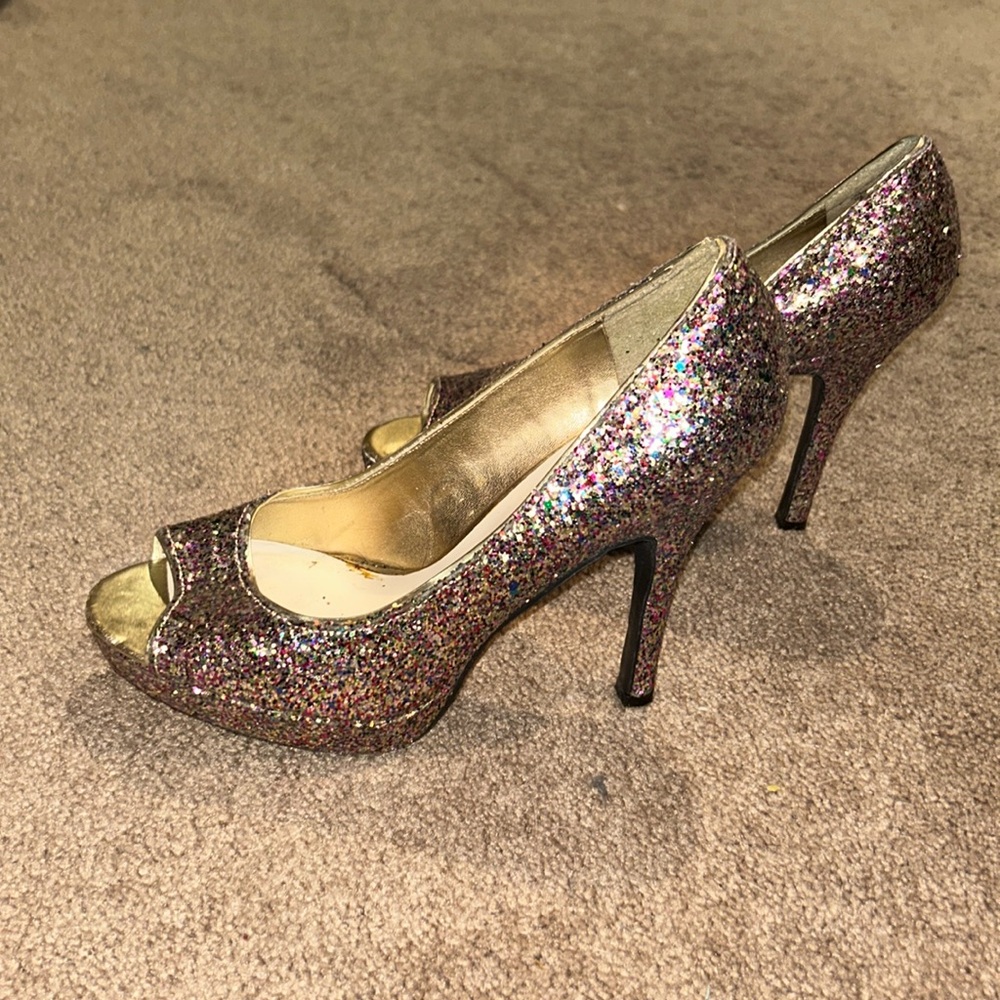 Platform glitter heels 7.5